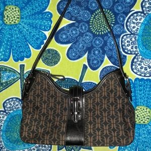 Fossil Leather and Jaquard Signature Logo Purse EUC